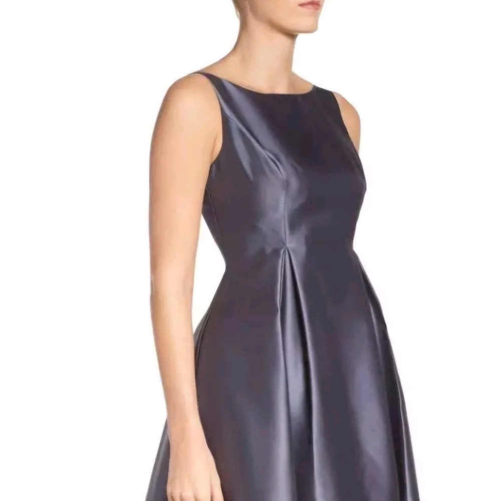 Gray A-Line High-Low Midi Dress